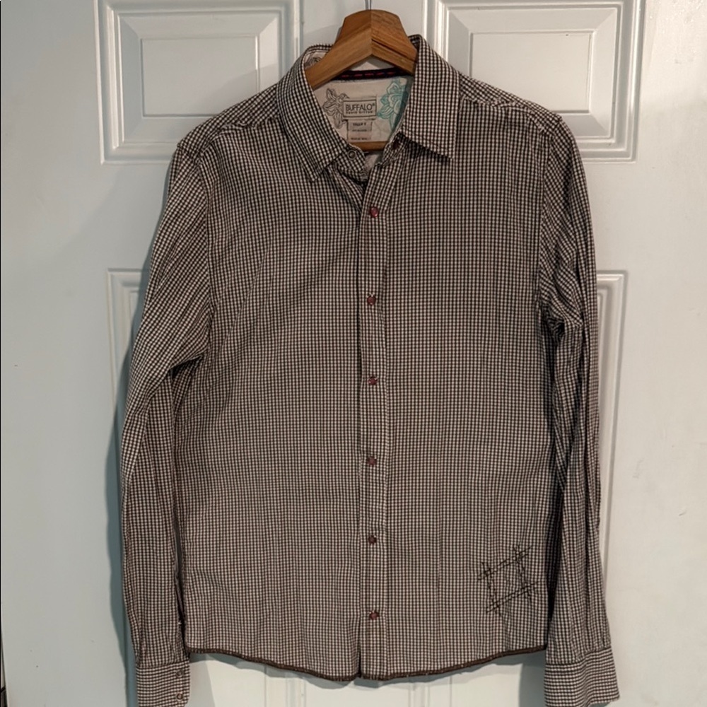 Men's Brown Checkered Shirt